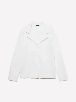 Blazer in maglia bianco panna