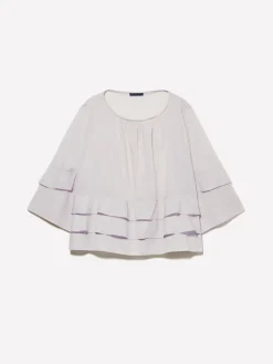 Blusa grigia con balze