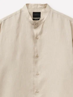 Camicia alla coreana in puro lino