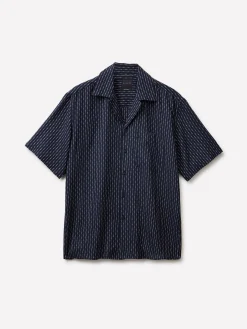 Camicia a righe in misto lino