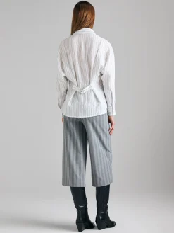Camicia rigata con fibbia