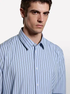 Camicia tinto filo blu