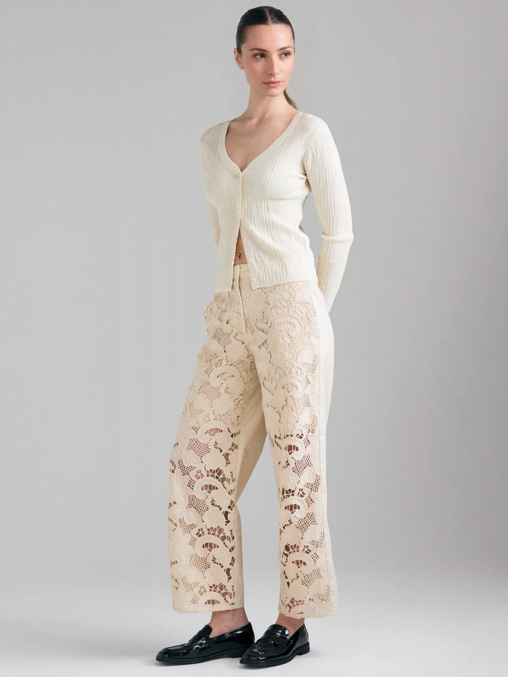 Cardigan a costine