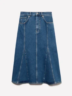 Gonna di jeans svasata blu