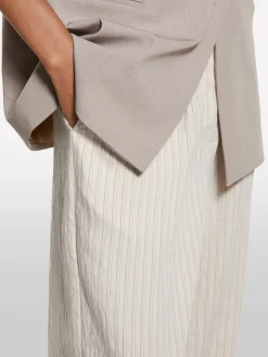 Pantaloni bianco panna rigati