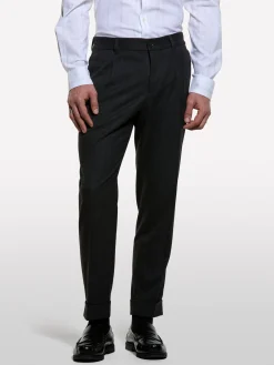 Pantaloni formali con risvolto