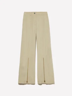 Pantaloni palazzo verde militare con cerniera