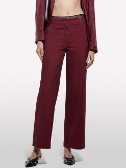 Pantaloni wide fit bordeaux