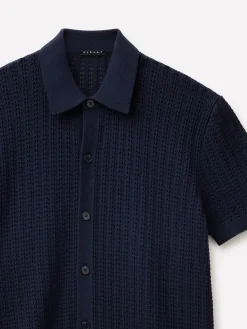 Polo in maglia traforata