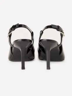 Slingback 100% pelle verniciata
